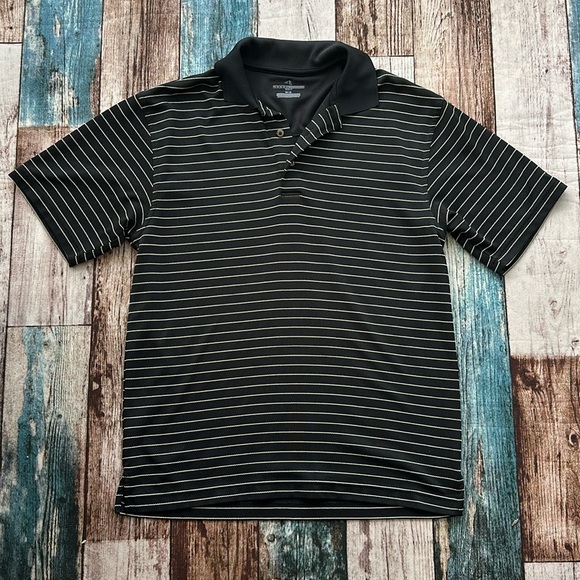 Mens medium grand slam polo black striped pit 21 - Picture 1 of 3